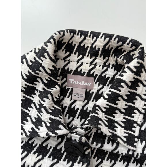 Vintage houndstooth button up coat - size 14 - Picture 3 of 6